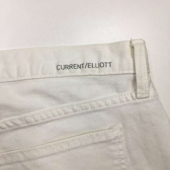 CURRENT ELLIOTT Sugar Wash The Boyfriend Roll Short Cuffed Raw Hem Denim Shorts - Picture 11 of 13